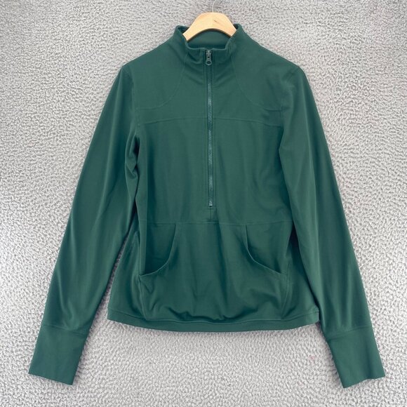 Zyia Active Jacket Womens Large Green High Neck 1/2 Zip Popover Stretch Athletic - Picture 1 of 9